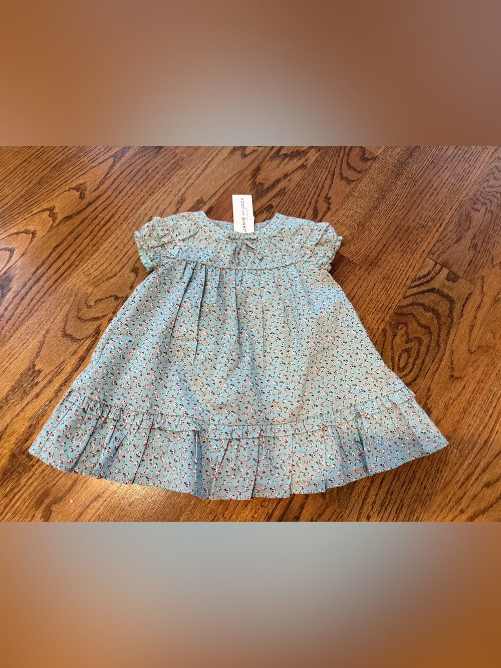 NWT Janie & Jack Baby Jet Ivory Ditsy Floral Dress blue allover floral 6-12 mos